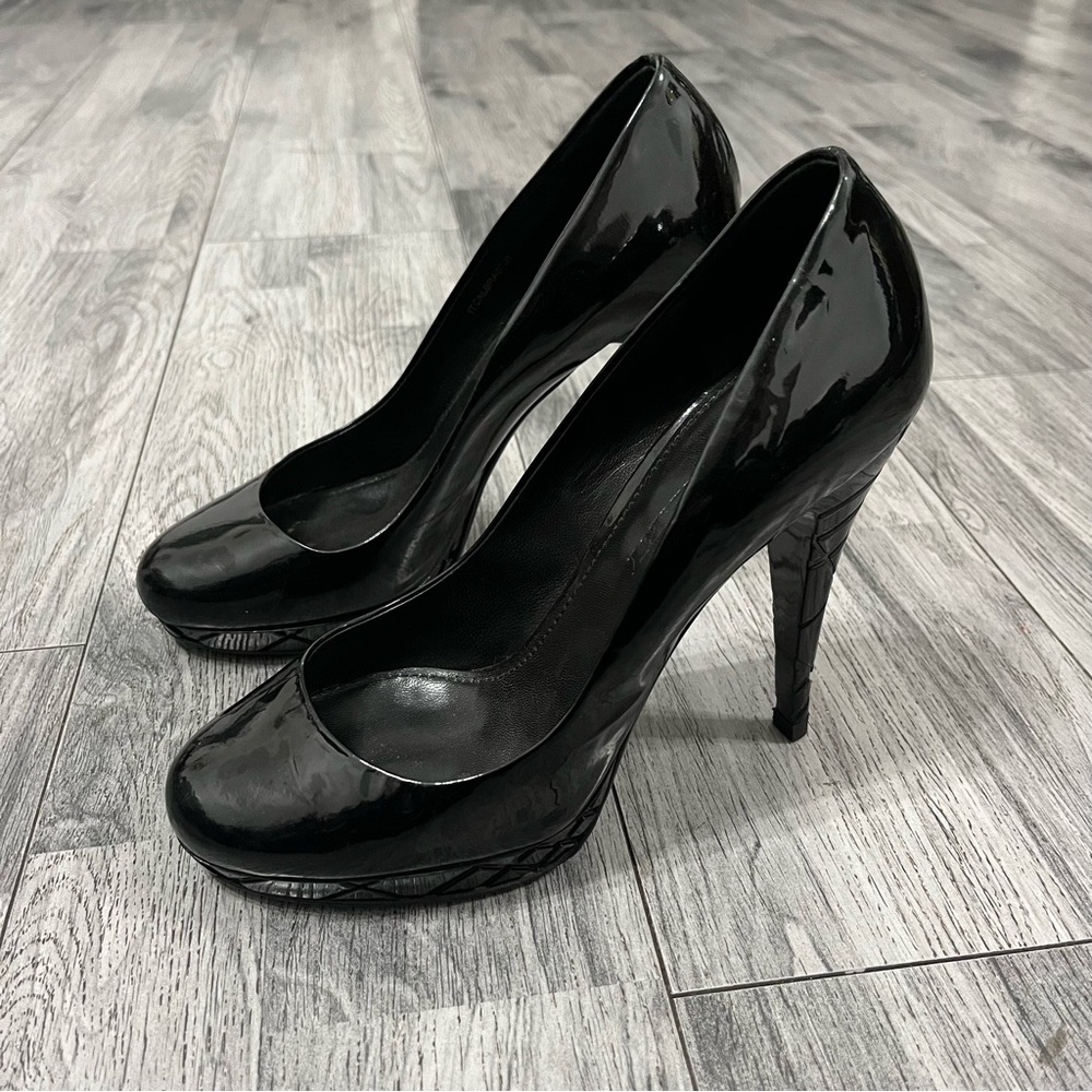 Burberry Black Patent Leather Platform Pumps
